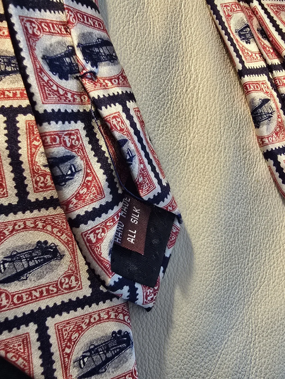 Museum Artifacts 1918 24 Cent Inverted Jenny Postage Airplane Stamp Silk Necktie